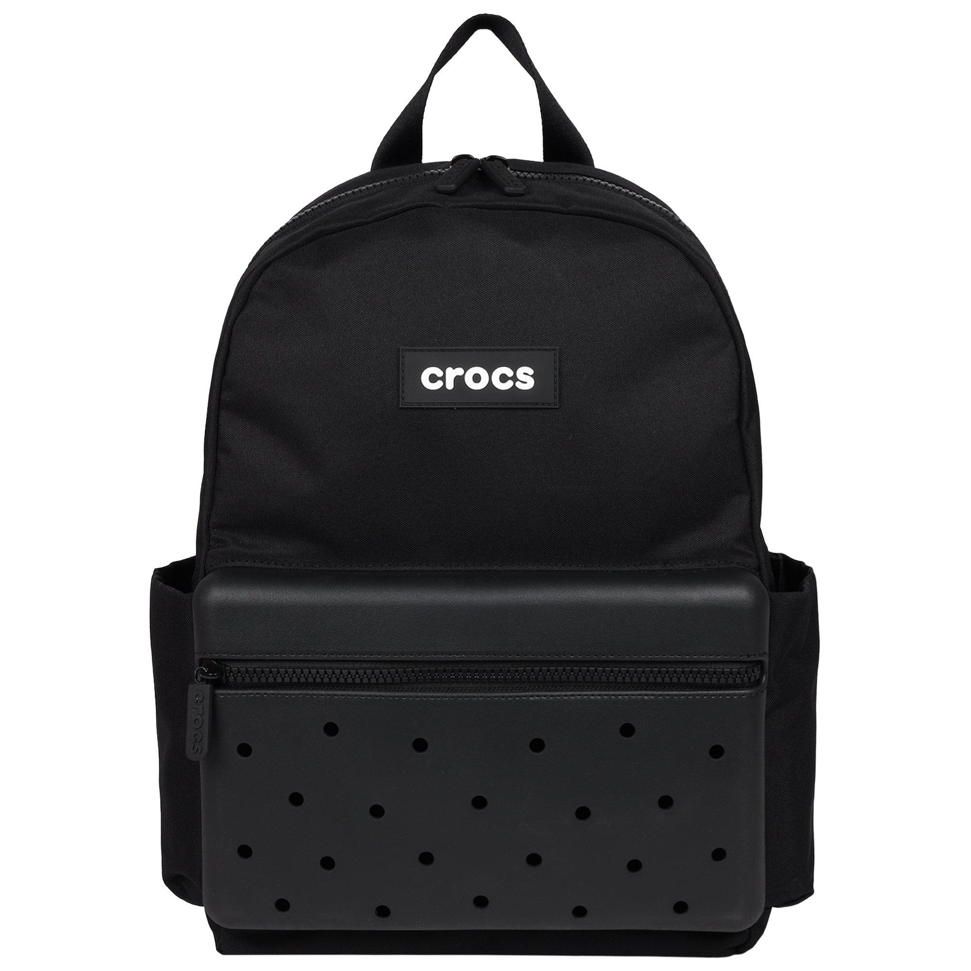 Crocs Lightweight Molded Front Storage Pocket Backpack - Black - BLACK